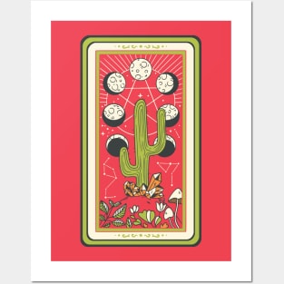 Mystical Desert Cactus Tarot Card Posters and Art